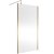 Nuie Outer Framed Wetroom Screen 1100mm W x 1850mm H with Support Bar 8mm Glass - Brushed Brass