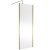 Nuie Outer Framed Wetroom Screen 800mm W x 1850mm H with Support Bar 8mm Glass - Brushed Brass