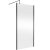 Nuie Outer Framed Wetroom Screen 1000mm W x 1850mm H with Support Bar 8mm Glass - Matt Black