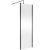 Nuie Outer Framed Wetroom Screen 700mm W x 1850mm H with Support Bar 8mm Glass - Matt Black