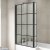 Nuie Pacific Square Matt Black Framed Bath Screen with Fixed Return Panel 1430mm H x 795mm W - 6mm Glass