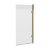 Nuie Pacific Brushed Brass Square Hinged Bath Screen 1520mm H x 830mm W - 8mm Glass
