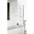 Nuie Pacific Round Top Hinged Bath Screen with Towel Bar 1430mm H x 790mm W - 6mm Glass