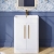 Nuie Parade Floor Standing 2-Door Vanity Unit with Polymarble Basin 600mm Wide - Gloss White | Thumbnail Image