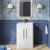 Nuie Parade Floor Standing 2-Door Vanity Unit with Ceramic Basin 600mm Wide - Gloss White | Thumbnail Image