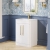Nuie Parade Floor Standing 2-Door Vanity Unit with Ceramic Basin 600mm Wide - Gloss White | Thumbnail Image
