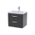 Nuie Parade Wall Hung 2-Drawer Vanity Unit with Polymarble Basin 600mm Wide - Satin Anthracite