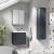 Nuie Parade Wall Hung 2-Drawer Vanity Unit with Polymarble Basin 600mm Wide - Satin Anthracite