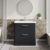 Nuie Parade Floor Standing 2-Drawer Vanity Unit with Ceramic Basin 800mm Wide - Satin Anthracite | Thumbnail Image