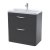 Nuie Parade Floor Standing 2-Drawer Vanity Unit with Ceramic Basin 800mm Wide - Satin Anthracite