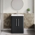 Nuie Parade Floor Standing 2-Door Vanity Unit with Polymarble Basin 600mm Wide - Satin Anthracite | Thumbnail Image