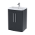 Nuie Parade Floor Standing 2-Door Vanity Unit with Polymarble Basin 600mm Wide - Satin Anthracite