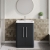 Nuie Parade Floor Standing 2-Door Vanity Unit with Ceramic Basin 600mm Wide - Satin Anthracite | Thumbnail Image