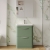 Nuie Parade Floor Standing 2-Drawer Vanity Unit with Polymarble Basin 600mm Wide - Satin Green | Thumbnail Image