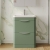 Nuie Parade Floor Standing 2-Drawer Vanity Unit with Polymarble Basin 600mm Wide - Satin Green | Thumbnail Image