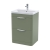 Nuie Parade Floor Standing 2-Drawer Vanity Unit with Polymarble Basin 600mm Wide - Satin Green
