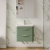 Nuie Parade Wall Hung 2-Drawer Vanity Unit with Polymarble Basin 600mm Wide - Satin Green | Thumbnail Image
