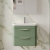 Nuie Parade Wall Hung 2-Drawer Vanity Unit with Polymarble Basin 600mm Wide - Satin Green | Thumbnail Image