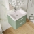 Nuie Parade Wall Hung 2-Drawer Vanity Unit with Ceramic Basin 600mm Wide - Satin Green | Thumbnail Image