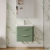 Nuie Parade Wall Hung 2-Drawer Vanity Unit with Ceramic Basin 600mm Wide - Satin Green | Thumbnail Image