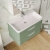 Nuie Parade Wall Hung 2-Drawer Vanity Unit with Polymarble Basin 800mm Wide - Satin Green | Thumbnail Image
