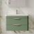 Nuie Parade Wall Hung 2-Drawer Vanity Unit with Polymarble Basin 800mm Wide - Satin Green | Thumbnail Image