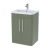Nuie Parade Floor Standing 2-Door Vanity Unit with Polymarble Basin 600mm Wide - Satin Green
