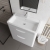 Nuie Parade Floor Standing 2-Drawer Vanity Unit with Ceramic Basin 800mm Wide - White Gloss