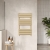 Nuie Piazza Flat Panel Heated Towel Rail 840mm H x 500mm W - Brushed Brass | Thumbnail Image