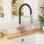 Nuie Ravi Mono Kitchen Sink Mixer Tap Dual Lever Handle - Brushed Nickel | Thumbnail Image