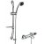 Nuie Reef Thermostatic Bath Shower Mixer with Luxury Curved Slider Rail Kit - Chrome | Thumbnail Image