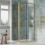 Rene Brushed Brass Sliding Shower Door - 6mm Glass