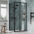 Rene Matt Black Sliding Door Rectangular Shower Enclosure - 6mm Glass