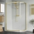 Rene Brushed Brass Offset Quadrant Shower Enclosure - 6mm Glass