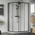 Rene Matt Black Offset Quadrant Shower Enclosure - 6mm Glass