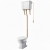 Nuie Richmond High Level Toilet with Lever Cistern - Soft Close Seat (Brushed Brass Fittings)