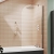 Nuie Pacific Polished Chrome Profile Round Top Hinged Bath Screen 1430mm H x 790mm W - 6mm Glass | Thumbnail Image