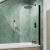 Nuie Pacific Profile Round Top Hinged Bath Screen 1430mm H x 790mm W - 6mm Glass | Thumbnail Image