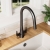 Nuie Samir Mono Kitchen Sink Mixer Tap Dual Lever Handle - Matt Black | Thumbnail Image