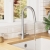 Nuie Samir Mono Kitchen Sink Mixer Tap Dual Lever Handle - Brushed Nickel | Thumbnail Image