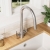 Nuie Samir Mono Kitchen Sink Mixer Tap Dual Lever Handle - Brushed Nickel | Thumbnail Image