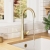 Nuie Samir Mono Kitchen Sink Mixer Tap Single Lever Handle - Brushed Brass | Thumbnail Image