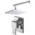 Nuie Sanford Square Manual Concealed Shower Valve with Fixed Head and Arm - Chrome