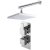 Nuie Sanford Twin Square Thermostatic Concealed Shower Valve with Fixed Head and Arm - Chrome