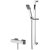 Nuie Sanford Square Thermostatic Bar Shower Valve with Slider Rail Kit - Chrome