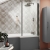 Nuie Pacific Framed Square Fixed Bath Screen with Return Panel 1400mm H x 815mm W - 6mm Glass | Thumbnail Image