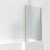 Nuie Pacific Brushed Brass Framed Square Fixed Bath Screen with Return Panel 1400mm H x 815mm W - 6mm Glass