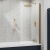 Nuie Pacific Brushed Brass Profile Square Hinged Bath Screen 1430mm H x 790mm W - 6mm Glass | Thumbnail Image