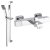 Nuie Wall Mounted Square Thermostatic Bath/Shower Mixer Tap with Slider Rail Kit - Chrome