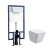 Nuie Square Wall Hung Pan with White Flush Plate and 5-in-1 Frame (including Soft Close Seat) | Thumbnail Image